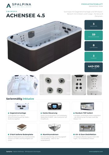 Produktdatenblatt Swim Spa Achensee 4.5